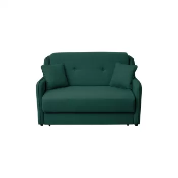 Canapea GALA extensibila, 2 locuri, cu arcuri si lada depozitare, verde inchis, 140x100x95 cm imagine