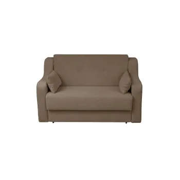 Canapea GINA II extensibila, 2 locuri, cu arcuri si lada depozitare, maro deschis, 155x100x95 cm imagine