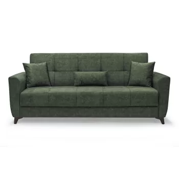 Canapea LEON extensibila, 3 locuri, cu arcuri si lada depozitare, verde, 224x90x95 cm imagine