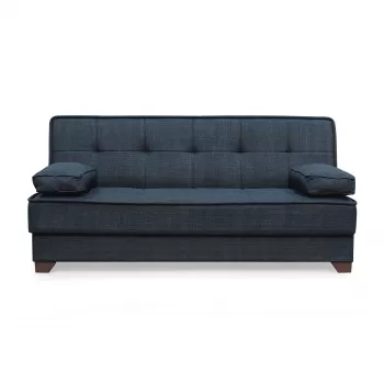 Canapea LEON II extensibila, 3 locuri, cu arcuri si lada depozitare, gri, 190x82x88 cm imagine