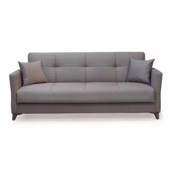 Canapea LOREN extensibila, 3 locuri, cu arcuri si lada depozitare, bej, 203x85x85 cm imagine