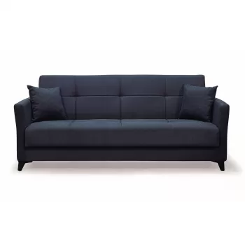 Canapea LOREN extensibila, 3 locuri, cu arcuri si lada depozitare, gri inchis, 203x85x85 cm imagine