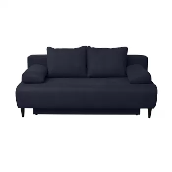 Canapea MARIA extensibila, 3 locuri, cu arcuri si lada depozitare, albastru marin, 195x97x76 cm imagine