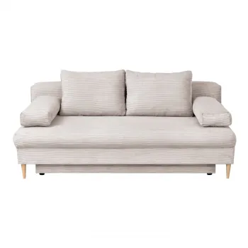 Canapea MILANO ONE extensibila, 3 locuri, cu arcuri si lada depozitare, bej, 200x95x95 cm imagine