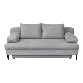 Canapea MILANO ONE extensibila, 3 locuri, cu arcuri si lada depozitare, gri, 200x95x95 cm imagine