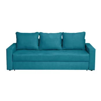 Canapea NICO II 3L extensibila, 3 locuri, cu arcuri si lada depozitare, albastru, 220x85x75 cm imagine