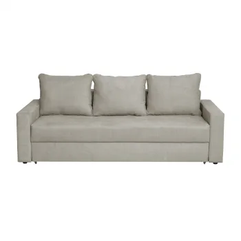 Canapea NICO II 3L extensibila, 3 locuri, cu arcuri si lada depozitare, bej, 220x85x75 cm imagine