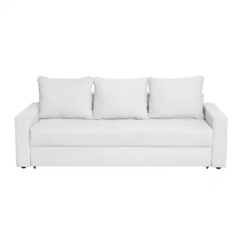 Canapea NICO II 3L extensibila, 3 locuri, cu arcuri si lada depozitare, gri deschis, 220x85x75 cm imagine