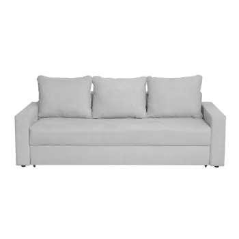 Canapea NICO II 3L extensibila, 3 locuri, cu arcuri si lada depozitare, gri deschis, 220x85x75 cm imagine