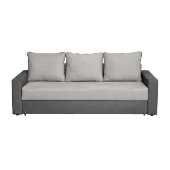 Canapea NICO II 3L extensibila, 3 locuri, cu arcuri si lada depozitare, gri inchis + gri deschis, 220x85x75 cm imagine