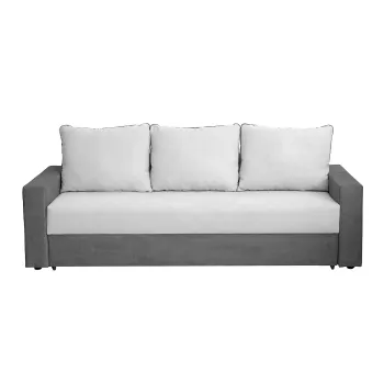 Canapea NICO II 3L extensibila, 3 locuri, cu arcuri si lada depozitare, gri inchis + gri deschis, 220x85x75 cm imagine