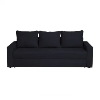 Canapea NICO II 3L extensibila, 3 locuri, cu arcuri si lada depozitare, negru albastrui, 220x85x75 cm imagine