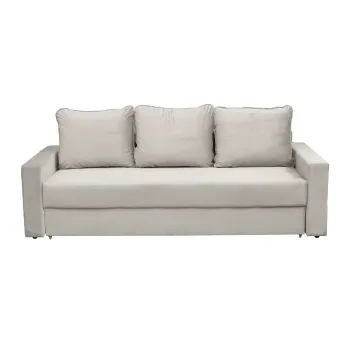 Canapea NICO II extensibila, 3 locuri, cu arcuri si lada depozitare, bej deschis, 220x85x75 cm imagine