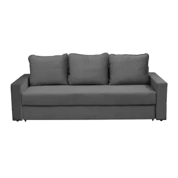 Canapea NICO II extensibila, 3 locuri, cu arcuri si lada depozitare, gri inchis, 220x85x75 cm imagine