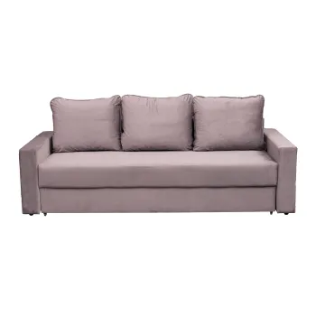 Canapea NICO II extensibila, 3 locuri, cu arcuri si lada depozitare, roz pudra, 220x85x75 cm imagine