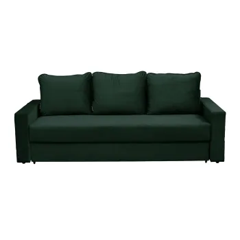 Canapea NICO II extensibila, 3 locuri, cu arcuri si lada depozitare, verde inchis, 220x85x75 cm imagine