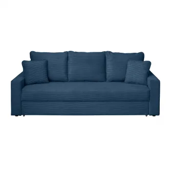 Canapea NICO II LUX extensibila, 3 locuri, cu arcuri si lada depozitare, albastru, 220x85x75 cm imagine