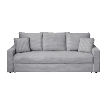 Canapea NICO II LUX extensibila, 3 locuri, cu arcuri si lada depozitare, gri, 220x85x75 cm imagine