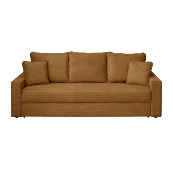 Canapea NICO II LUX extensibila, 3 locuri, cu arcuri si lada depozitare, mustar, 220x85x75 cm imagine