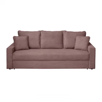 Canapea NICO II LUX extensibila, 3 locuri, cu arcuri si lada depozitare, roz pudra, 220x85x75 cm imagine