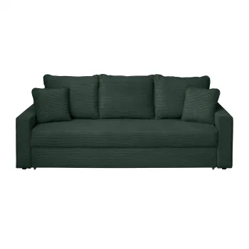 Canapea NICO II LUX extensibila, 3 locuri, cu arcuri si lada depozitare, verde smarald, 220x85x75 cm imagine
