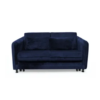 Canapea RAVIT extensibila, 3 locuri, cu arcuri si lada depozitare, albastru, 173x122x88 cm imagine