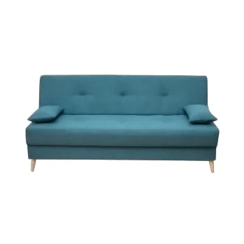 Canapea ROMA extensibila, 3 locuri, cu arcuri si lada depozitare, turcoaz, 190x80x90 cm imagine