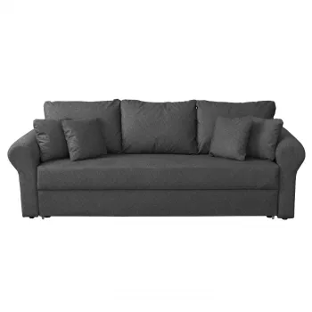 Canapea SARA II extensibila, 3 locuri, cu lada depozitare, gri inchis, 235x90x75 cm imagine