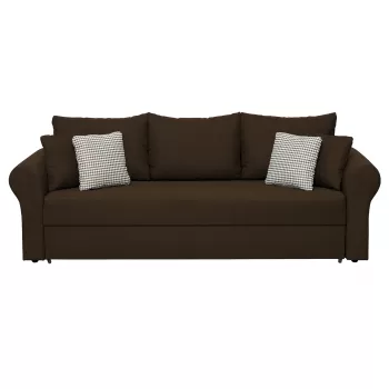 Canapea SARA II extensibila, 3 locuri, cu lada depozitare, maro + MZ mini maro, 235x90x75 cm imagine