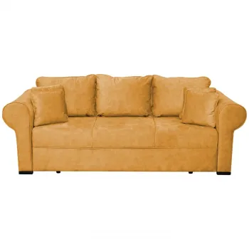 Canapea SEUL extensibila, 3 locuri, cu arcuri si lada depozitare, mustar, 250x105x100 cm imagine