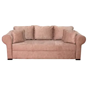 Canapea SEUL extensibila, 3 locuri, cu arcuri si lada depozitare, roz pal, 250x105x100 cm imagine