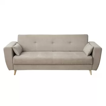 Canapea SIENA extensibila, 3 locuri, cu arcuri si lada depozitare, bej, 230x87x92 cm imagine