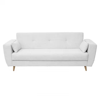 Canapea SIENA extensibila, 3 locuri, cu arcuri si lada depozitare, gri deschis, 230x87x92 cm imagine