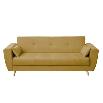 Canapea SIENA extensibila, 3 locuri, cu arcuri si lada depozitare, gri deschis, 230x87x92 cm imagine