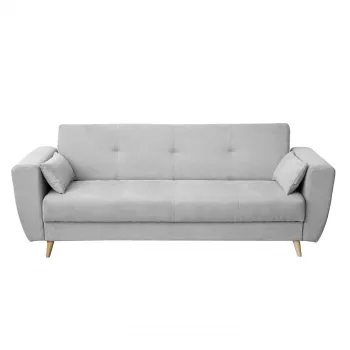 Canapea SIENA extensibila, 3 locuri, cu arcuri si lada depozitare, gri deschis, 230x87x92 cm imagine