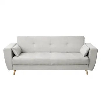 Canapea SIENA extensibila, 3 locuri, cu arcuri si lada depozitare, gri deschis, 230x87x92 cm imagine