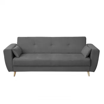 Canapea SIENA extensibila, 3 locuri, cu arcuri si lada depozitare, gri inchis, 230x87x92 cm imagine