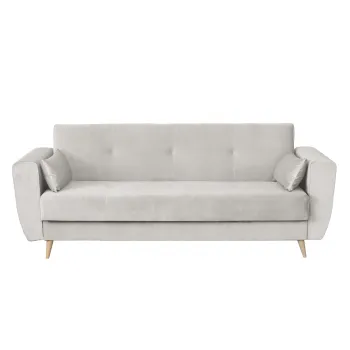 Canapea SIENA I extensibila, 3 locuri, cu arcuri si lada depozitare, bej deschis, 225x85x95 cm imagine