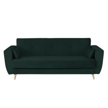 Canapea SIENA I extensibila, 3 locuri, cu arcuri si lada depozitare, verde smarald, 225x85x95 cm imagine