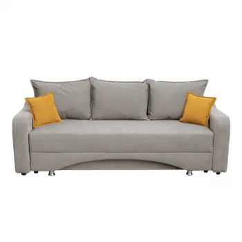 Canapea SUSIE extensibila, 3 locuri, cu arcuri si lada depozitare, gri + galben, 222x105x80 cm imagine