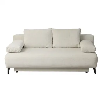 Canapea TIME NEW extensibila, 3 locuri, cu arcuri si lada depozitare, bej, 200x100x90 cm imagine