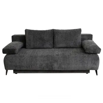 Canapea TIME NEW extensibila, 3 locuri, cu arcuri si lada depozitare, gri inchis, 200x100x90 cm imagine