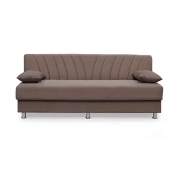 Canapea VALERIA extensibila, 3 locuri, cu arcuri si lada depozitare, cappuccino, 190x82x83 cm imagine