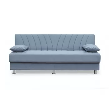 Canapea VALERIA extensibila, 3 locuri, cu arcuri si lada depozitare, gri, 190x82x83 cm imagine