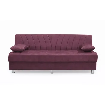 Canapea VALERIA extensibila, 3 locuri, cu arcuri si lada depozitare, mov, 190x82x83 cm imagine