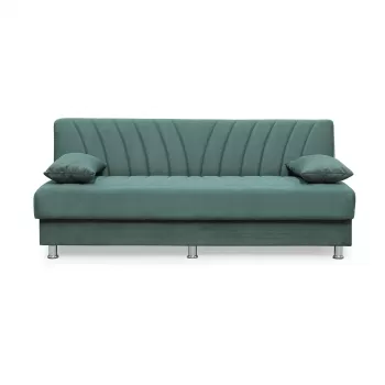 Canapea VALERIA extensibila, 3 locuri, cu arcuri si lada depozitare, verde, 190x82x83 cm imagine