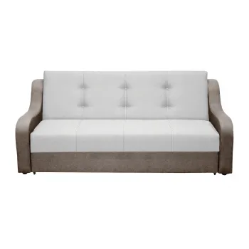 Canapea VALY II extensibila, 3 locuri, cu lada depozitare, maro deschis + gri deschis, 215x90x95 cm imagine