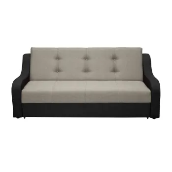 Canapea VALY II extensibila, 3 locuri, cu lada depozitare, negru + nisip, 215x90x95 cm imagine