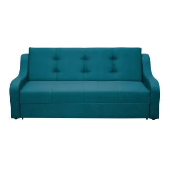 Canapea VALY II extensibila, 3 locuri, cu lada depozitare, turcoaz, 215x90x95 cm imagine