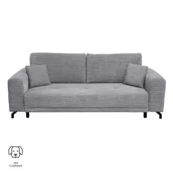 Canapea VEGA extensibila, 3 locuri, cu arcuri si lada depozitare, gri, 237x110x73 cm imagine